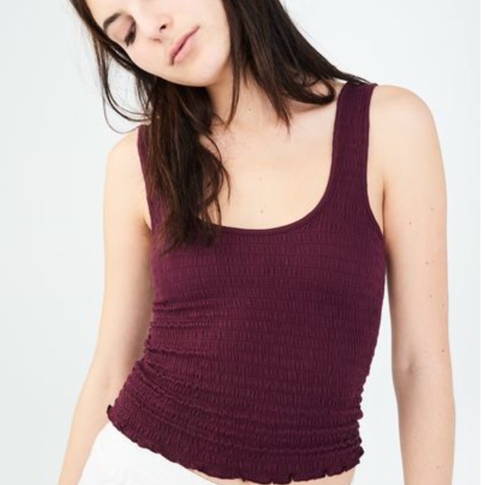 Smocked crop tank